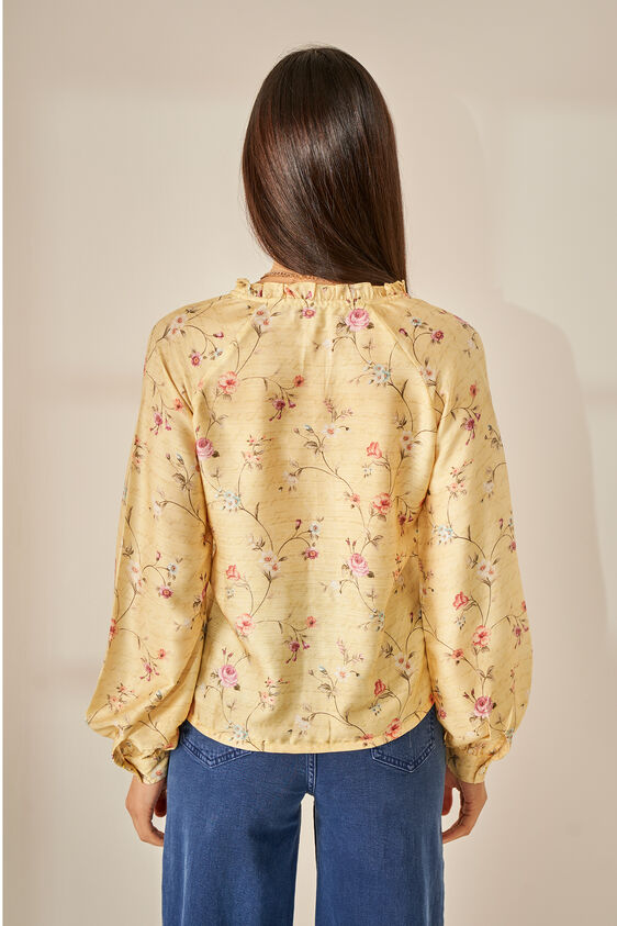 Yellow Floral Straight Top, Yellow, image 5